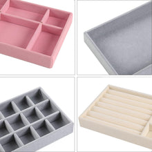 Load image into Gallery viewer, Velvet Jewelry Display Stackable Exquisite Jewelry Holder Portable Ring Earrings Necklace Organizer Box organizer Velvet Drawer Organizer Showcase Jewelry Storage for Bracelet Necklace Earring Ring
