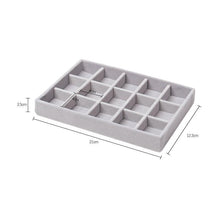 Load image into Gallery viewer, Velvet Jewelry Tray Handicraft Accessories Storage Ring Earring Necklace Finished Product Display Box Grey Beige Organizer Jewelry Storage Organizer Drawer Tray for Necklaces, Rings, Bracelets and Earrings
