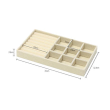 Load image into Gallery viewer, Velvet Jewelry Tray Handicraft Accessories Storage Ring Earring Necklace Finished Product Display Box Grey Beige Organizer Jewelry Storage Organizer Drawer Tray for Necklaces, Rings, Bracelets and Earrings
