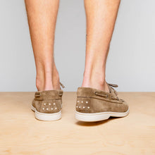 Load image into Gallery viewer, 16-675-TPE VENICE Italian Sueded Goatskin Boat Shoes, Taupe

