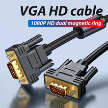 Load image into Gallery viewer, VGA Cable 1080P HD Male To Male Bold Extension Cable Cord Gold Plated Connectors Support 1080P Full HD For Computer Laptop Projector HDTV Monitor
