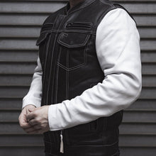 Load image into Gallery viewer, Vincent Men's Cafe Style Leather Jacket
