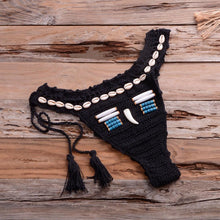 Load image into Gallery viewer, Vintage Blue Bikinis 2 Piece Halter Bikini Set Women High Waist Sequin Swimsuit  Set Handmade Crochet High Quality Swimsuit Women Push Up Swimwear Knitted Beach Wear Bathing Suit
