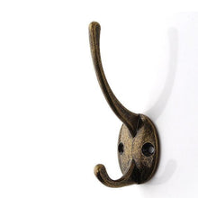 Load image into Gallery viewer, Vintage Hangers Hook Zinc Alloy Wall Hook Bronze Cloth Coat Bag Hat Hanging Hooks Bathroom Kitchen Antique Racks with Screws Vintage Antique Iron Bronze Hooks

