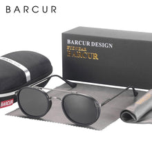 Load image into Gallery viewer, Vintage Round Retro BARCUR Design Round Sunglasses for Men Women Stevvex Sun Glasses Classic Eyewear Accessory Party Sunglasses Summer

