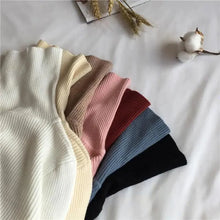 Load image into Gallery viewer, Vintage Style Autumn Winter Thick Sweater For Women Knitted Ribbed Pullover Sweater Long Sleeve Turtleneck Slim Jumper Soft Warm Pullover
