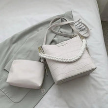 Load image into Gallery viewer, Vintage Style Fashionable Women's bucket bag Stone Pattern Shoulder Bag For Ladies Diagonal Female Bag
