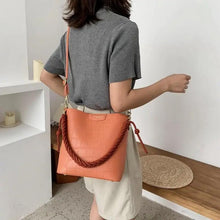 Load image into Gallery viewer, Vintage Style Fashionable Women's bucket bag Stone Pattern Shoulder Bag For Ladies Diagonal Female Bag
