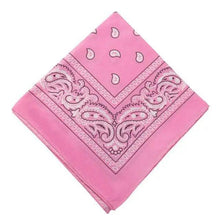 Load image into Gallery viewer, Vintage Style Print Bandana Hair Bands for Girls Women Headband Square Scarf Face Mask Cross Turban Bandanas Headwear
