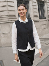 Load image into Gallery viewer, Linen-Lyocell Panel Layered Vest ODELIA

