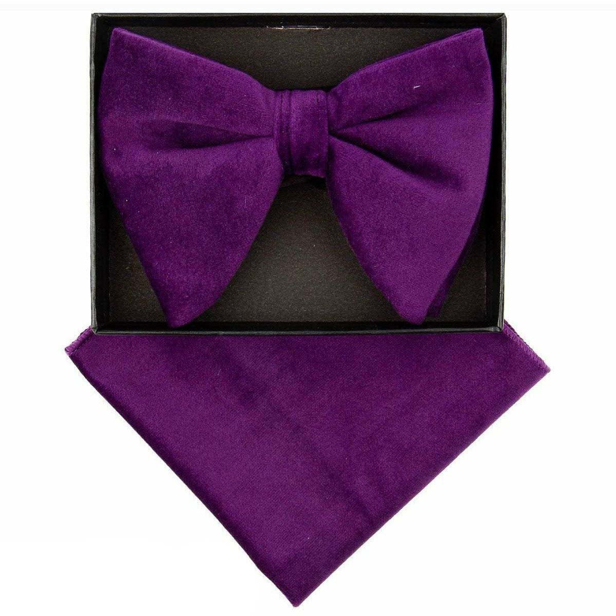 Vittorio Farina Velvet Edwardian Bow Tie & Pocket Square