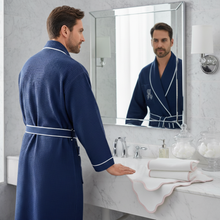 Load image into Gallery viewer, Premium Waffle Piping Robe for Men
