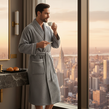 Load image into Gallery viewer, Premium Waffle Piping Robe for Men

