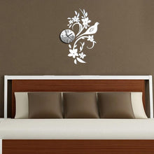 Load image into Gallery viewer, Wall Clock Modern Bird Design 3D Acrylic Mirror Living Room Quartz Needle 3D Clock Acrylic Mirror Wall Clock Decor Sticker Irregular Clock Wall Art Decals Wallpaper Home Decor for Living Room Bedroom Decoration
