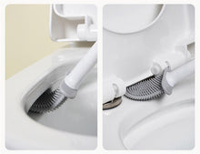 Load image into Gallery viewer, Wall-Mounted Silicone Toilet Brush Wash Toilet Accessories With Holder Soft Bristles Brushes Set Bathroom Cleaning Tool Toilet Brush Set Silicone Toilet Brush With Holder Wall Mounted With Toilet Bowl Brush And Holder Bendable Brush Head Holder
