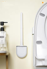 Load image into Gallery viewer, Wall-Mounted Silicone Toilet Brush Wash Toilet Accessories With Holder Soft Bristles Brushes Set Bathroom Cleaning Tool Toilet Brush Set Silicone Toilet Brush With Holder Wall Mounted With Toilet Bowl Brush And Holder Bendable Brush Head Holder
