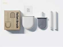 Load image into Gallery viewer, Wall-Mounted Silicone Toilet Brush Wash Toilet Accessories With Holder Soft Bristles Brushes Set Bathroom Cleaning Tool Toilet Brush Set Silicone Toilet Brush With Holder Wall Mounted With Toilet Bowl Brush And Holder Bendable Brush Head Holder
