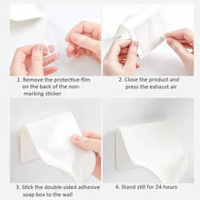 Load image into Gallery viewer, Wall-suction Drain Soap Dish Decorative Drainage Soap Holder Soap Holder Storage Container Home Bathroom Kitchen Accessories Self Adhesive Soap Drain Rack Soap Holder with Hook Wall Mount Soap Dish with Hook Sponge Soap Draining Tray Plate
