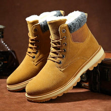 Load image into Gallery viewer, Warm Winter Mens Snow Boots Warm Fur Winter Shoes Mens Boots Footwear Ankle Boots Warm Fur Lined Winter Water-Resistan Waterproof Outdoor Snow Autumn Boots
