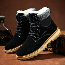 Load image into Gallery viewer, Warm Winter Mens Snow Boots Warm Fur Winter Shoes Mens Boots Footwear Ankle Boots Warm Fur Lined Winter Water-Resistan Waterproof Outdoor Snow Autumn Boots
