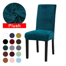 Load image into Gallery viewer, Washable Elastic Seat Parsons Chair Covers Thick Chair Cover Washable Elastic Winter Warm Chair Protector Case Kitchen Restaurant  Washable Spandex Kitchen Chair Covers for Dining Room Christmas Decoration Holiday Party
