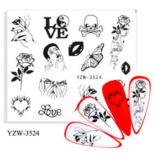 Load image into Gallery viewer, Water Decal Nail Art Decorations Nail Sticker Tattoo Full Cover Beauty Decals Manicure Supplies Accessories  Women Kids Girls Manicure Decoration Nail Art Supplies 3D Self-Adhesive Nail Decals Designer Nail Stickers for Acrylic Nails
