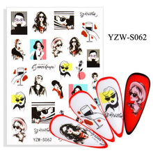 Load image into Gallery viewer, Water Decal Nail Art Decorations Nail Sticker Tattoo Full Cover Beauty Decals Manicure Supplies Accessories  Women Kids Girls Manicure Decoration Nail Art Supplies 3D Self-Adhesive Nail Decals Designer Nail Stickers for Acrylic Nails

