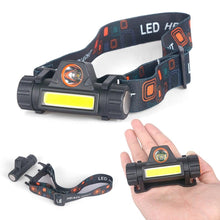 Load image into Gallery viewer, Waterproof 2 Light Mode USB LED Headlight With Magnet Rechargeable Headlamp Built-in 18650 Battery Flashlight  COB Work Light For Outdoor Camping Cycling Fishing Headlamp Flashlight
