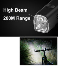 Load image into Gallery viewer, Waterproof Bike Light Set USB High/Low Beam Bicycle Lamp Headlight LED Cycling Flashlight Super Bright Bicycle Front Headlight 5 Light Modes Large Capacity Battery With Power Bank Function 1000 Lumen
