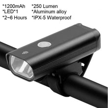 Load image into Gallery viewer, Waterproof Bike Light Set USB High/Low Beam Bicycle Lamp Headlight LED Cycling Flashlight Super Bright Bicycle Front Headlight 5 Light Modes Large Capacity Battery With Power Bank Function 1000 Lumen
