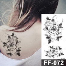Load image into Gallery viewer, Waterproof Temporary Black Tattoo Sticker Peony Flower Snake Sketch Luxury Big Tattoo For Womens
