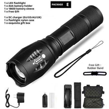 Load image into Gallery viewer, Waterproof Z45 Led Flashlight Ultra Bright Waterproof MINI Torch T6/L2/V6 zoomable 5 Modes 18650 rechargeable Battery for camping tactica Led Mini Water-Resistant Torch Light For Indoor &amp; Outdoor Camping Hiking Accessories Gear

