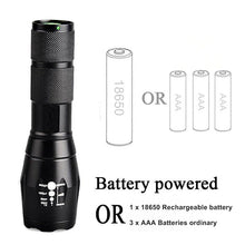 Load image into Gallery viewer, Waterproof Z45 Led Flashlight Ultra Bright Waterproof MINI Torch T6/L2/V6 zoomable 5 Modes 18650 rechargeable Battery for camping tactica Led Mini Water-Resistant Torch Light For Indoor &amp; Outdoor Camping Hiking Accessories Gear
