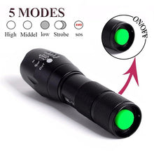 Load image into Gallery viewer, Waterproof Z45 Led Flashlight Ultra Bright Waterproof MINI Torch T6/L2/V6 zoomable 5 Modes 18650 rechargeable Battery for camping tactica Led Mini Water-Resistant Torch Light For Indoor &amp; Outdoor Camping Hiking Accessories Gear
