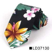 Load image into Gallery viewer, Wedding Men Floral Tie Skinny Cotton Casual Neck Tie Elegant Neckties Flower Print Fashionable Design
