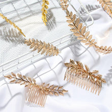 Load image into Gallery viewer, Western Fashion Retro Hair Bands For Women Wedding Metal Gold Leaf Butterfly Hair Headbands Girls Bride Gorgeous Hair Accessories For Women
