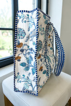 Load image into Gallery viewer, SC - ETA 3/9 - Sasha Blue and White Floral Tote Bag
