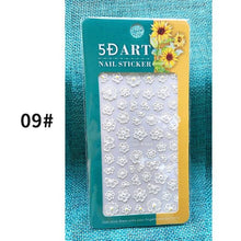 Load image into Gallery viewer, White Embossed Flower Lace 5D Sticker Decal Wedding Nail Art Designs Floral Flower Transfer Decal  Geometry  3D Wave Design Decoration for Women Girls Tape Nail Art Stickers Decal Decoration Geometry Transfer Decals Nail Art Decorations Decoration Decal
