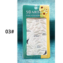 Load image into Gallery viewer, White Embossed Flower Lace 5D Sticker Decal Wedding Nail Art Designs Floral Flower Transfer Decal  Geometry  3D Wave Design Decoration for Women Girls Tape Nail Art Stickers Decal Decoration Geometry Transfer Decals Nail Art Decorations Decoration Decal
