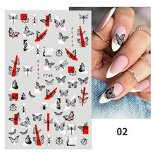 Load image into Gallery viewer, White Embossed Flower Lace Sticker Decal Wedding Nail Art Designs Floral Butterfly Japanese Manicures Nail Decoration Metallic Curve Strip Line Nail Decal Self-Adhesive 3D Wave Design Decoration for Women Girls Adhesive Striping Tape Nail Art Stickers
