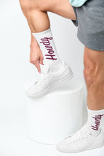 Load image into Gallery viewer, White Howdy Casual Crew Socks
