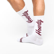 Load image into Gallery viewer, White Howdy Casual Crew Socks
