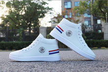 Load image into Gallery viewer, White Men Winter Plush Shoes Boys Comfort Sneakers Leather High Top Sneakers Trendy Style Casual Shoes Fashion Sneakers Breathable Comfort Walking Shoes For Mens
