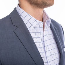Load image into Gallery viewer, goTIELESS Ultimate Dress Shirt (White/Navy Windowpane)
