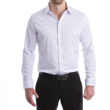 Load image into Gallery viewer, goTIELESS Ultimate Dress Shirt (White/Royal Palm)
