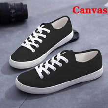 Load image into Gallery viewer, White Summer Womens Sneakers Trainers White Leather Canvas Shoes Tenis Classic Casual Cotton Slip On Canvas Comfortable Walking Flats Sneakers
