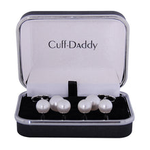 Load image into Gallery viewer, White Swarovski Pearl Formal Set Cufflinks &amp; Studs
