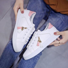 Load image into Gallery viewer, White Women Breathable Sneakers Casual Sports Flat Low Top Sneaker Lace-up Classic Shoes Girls Comfortable Women's Casual Flats Elegant Soft Walking Sneakers
