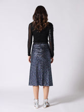 Load image into Gallery viewer, Whole Spangle Shiny Banding Midi Skirt
