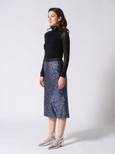 Load image into Gallery viewer, Whole Spangle Shiny Banding Midi Skirt
